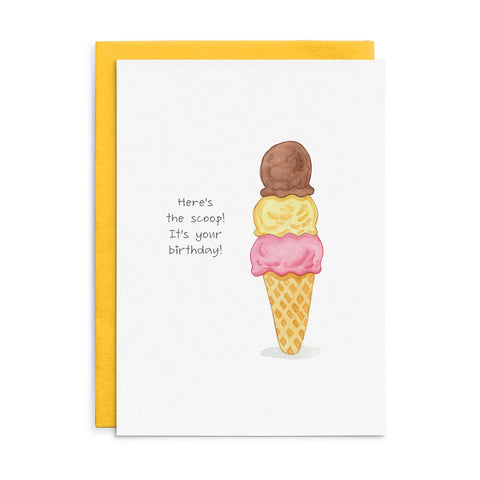 C012 - Here's the scoop! - Cottonwood Birthday Card