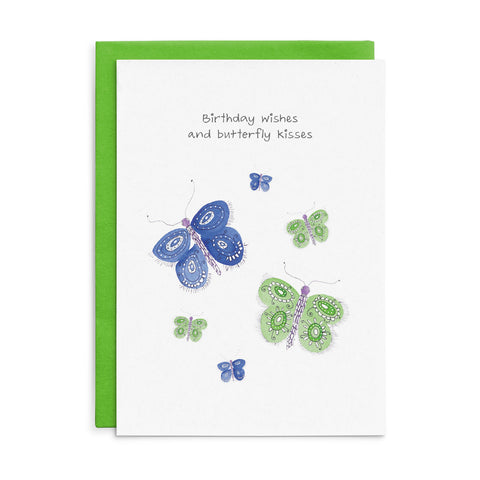 C020 - Birthday wishes and butterfly kisses. - Cottonwood Birthday Card