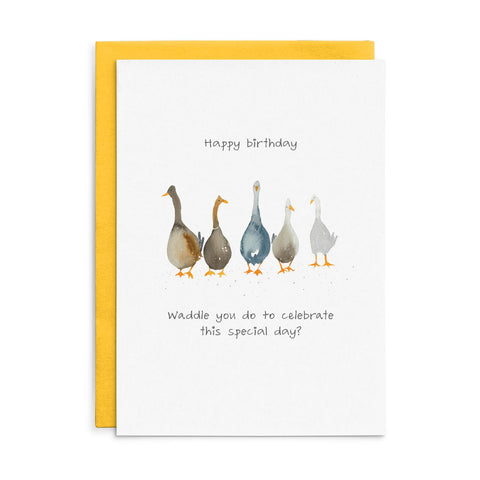 C022 - Happy birthday. Waddle you do to celebrate... - Cottonwood Birthday Card