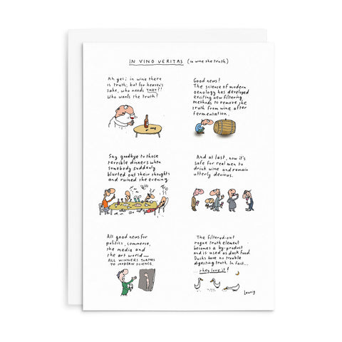 L006 - In Vito Veritas (In Wine The Truth). - Leunig Greeting Card