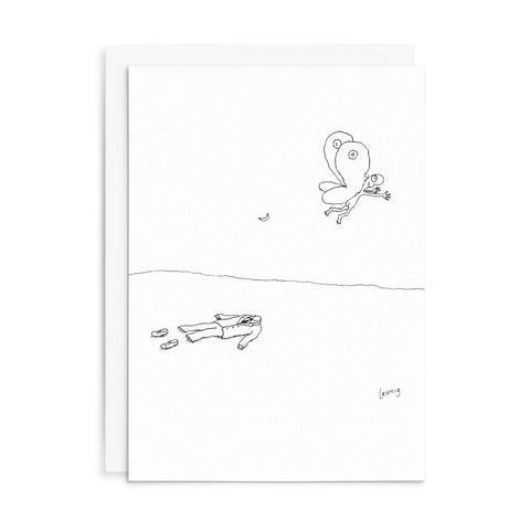 L035 - Butterfly Suit. - Leunig Greeting Card