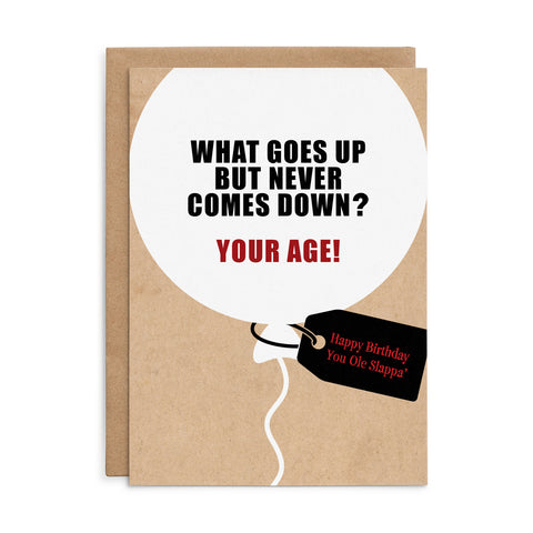 X139 - What goes up - Defamations Birthday Card