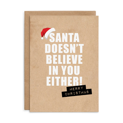 XC08 - Santa doesn't believe - Defamations Christmas Card