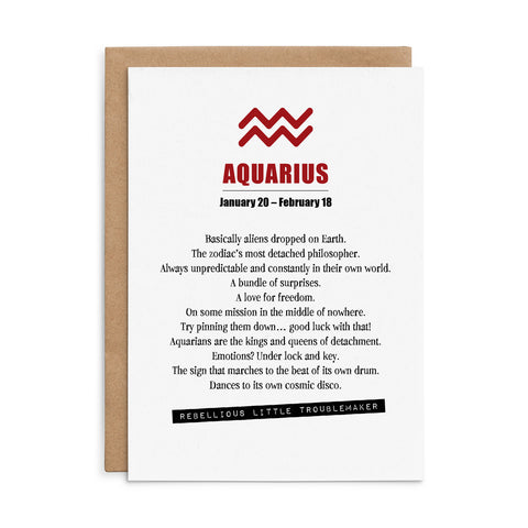 XH02 -  Aquarius- Defamations Horoscope Card