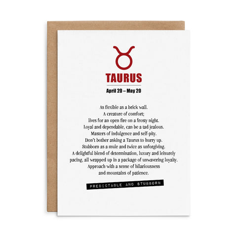 XH05 - Taurus - Defamations Horoscope Card