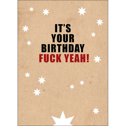 X031 - Fuck yeah - rude birthday card